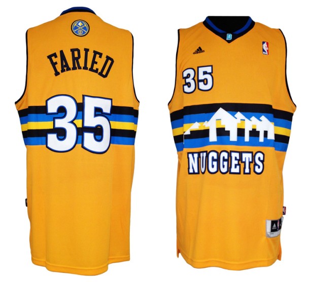  NBA Denver Nuggets 35 Kenneth Faried Revolution 30 Swingman Alternate Yellow Jersey